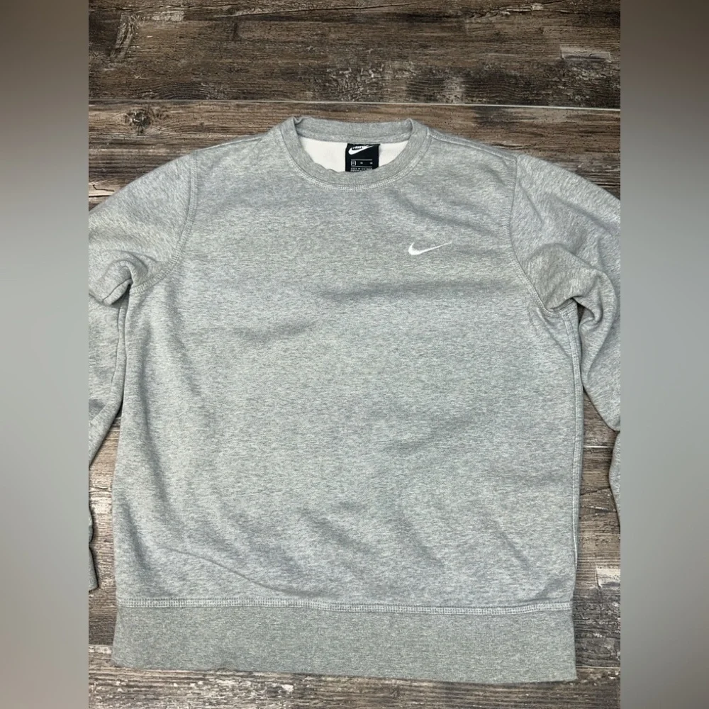 Nike Gray Crewneck Sweatshirt Mini Swoosh Mens - Medium - GUC